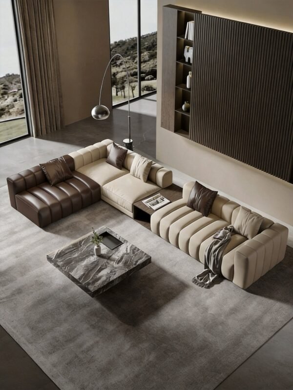 Lishi Italian Light Luxury Leather Sofa