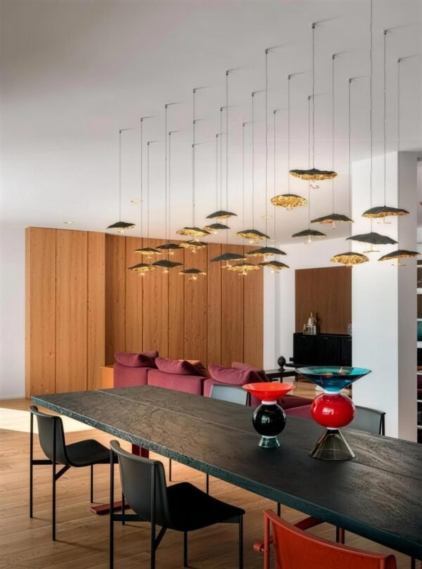 Lishi Gold Moon pendant light