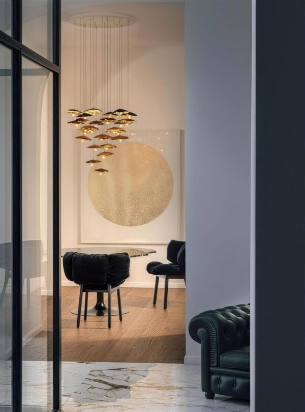 Lishi Gold Moon Chandelier pendant light
