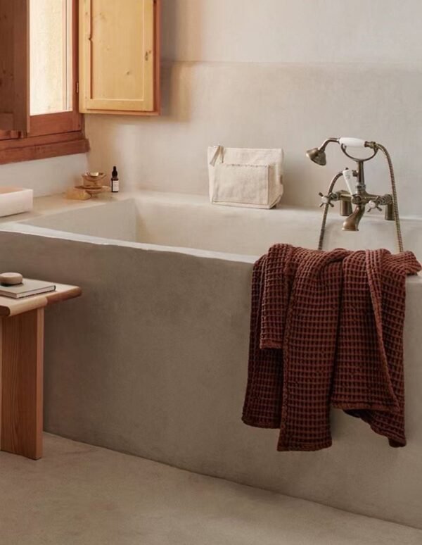 Lishi Waffle Cotton Towel and Bath Towel