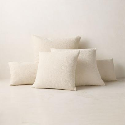 CB2 Ivory Boucle Cushion