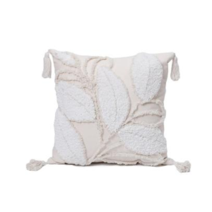Homary White Tufted Tassel Cushion