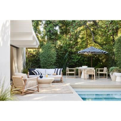 Crate & Barrel Sunbrella Cabana Stripe Outdoor Cushion