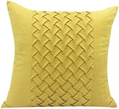 Bright Yellow Woven Art Cushion