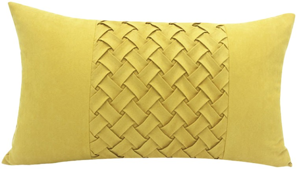 Bright Yellow Woven Art Cushion
