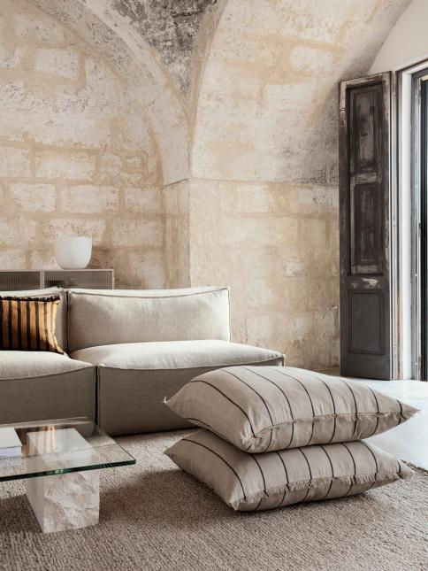 Ferm Living Calm Camel Brown Stripe Cushion