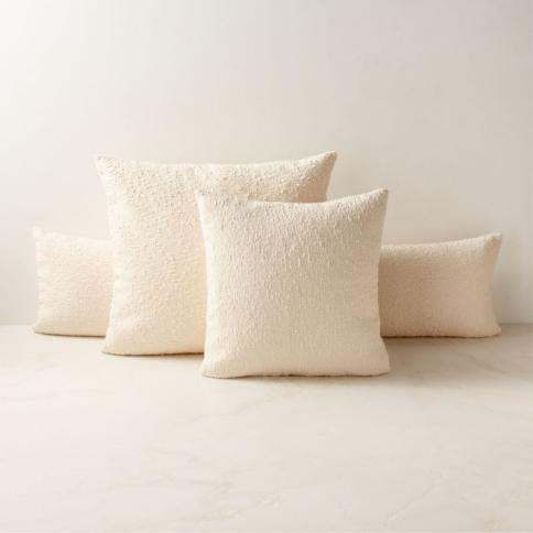 CB2 Ivory Boucle Lumbar Pillow