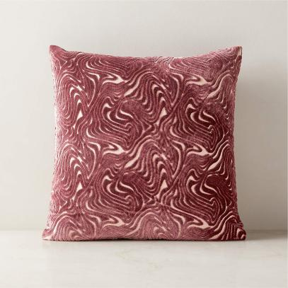 CB2 Maro Pink Velvet Cushion