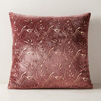 CB2 Maro Pink Velvet Cushion
