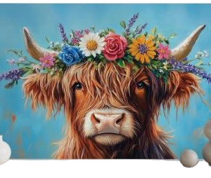 Highland Cow oil painting (Farmhouse)