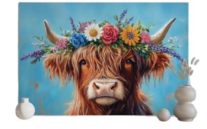 Highland Cow oil painting (Farmhouse)