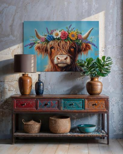 Highland Cow oil painting (Farmhouse)