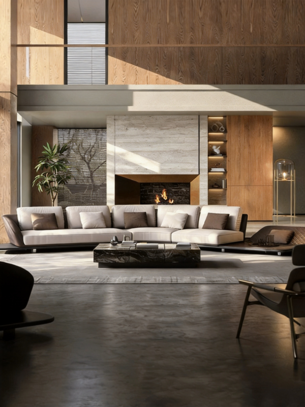 Lishi Italian Light Luxury Leather Sectional Sofa